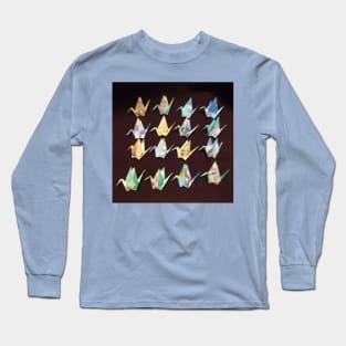 origami cranes floral Long Sleeve T-Shirt